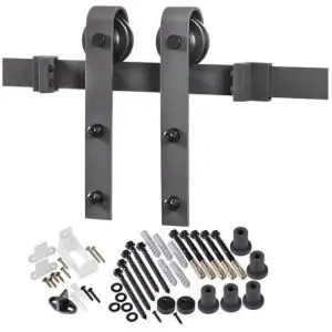 KIT PARA PUERTA CORREDERA SOBREPUESTO COLOR NEGRO MATE