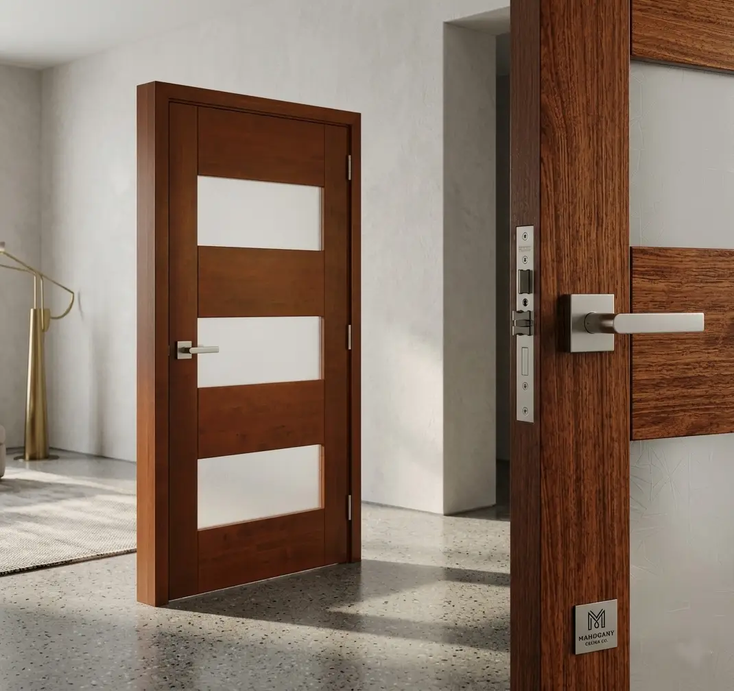 PUERTA INTERIOR, HDF, ENCHAPADA EN MARA CLARA, MODELO ALCALÁ 80X200 - Imagen 2