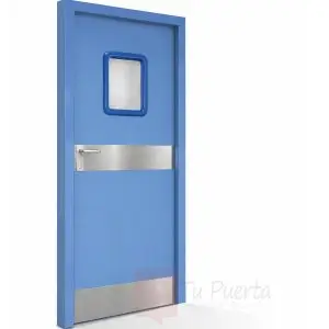 Puerta Hospitales Placas Acero Inox.