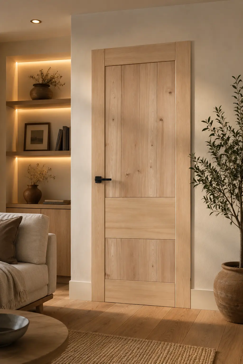 PUERTA INTERIOR, HDF, ENCHAPADA EN MAÑIO, MODELO TORINO - 80X210 - Imagen 2