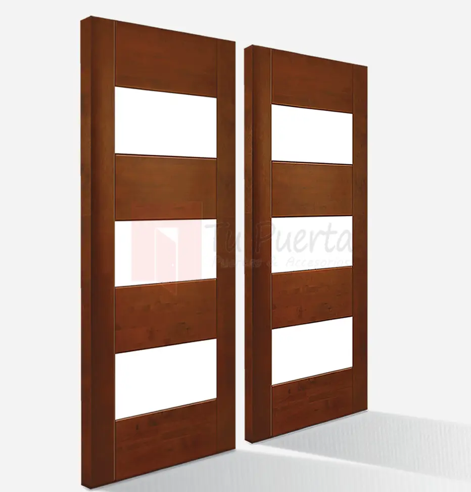 PUERTA DOBLE INTERIOR, HDF, ENCHAPADA EN MARA CLARA, MODELO ALCALÁ 120x200 (cada hoja 60x200)