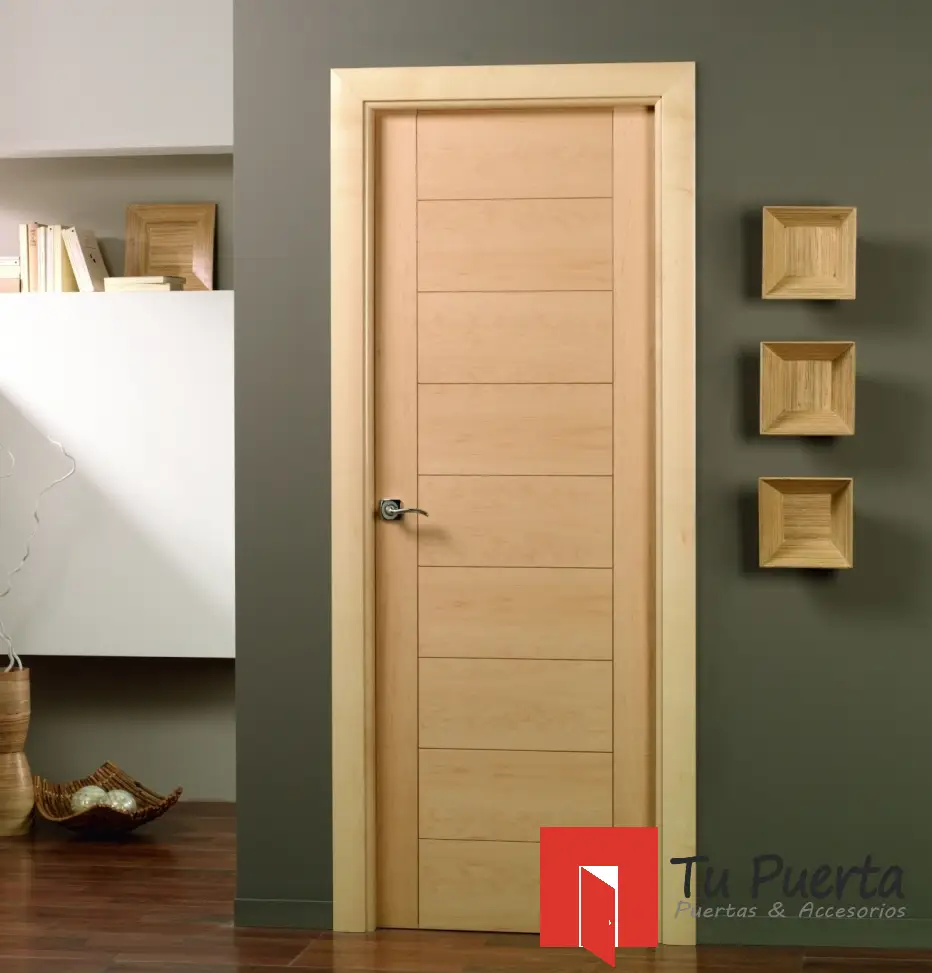 PUERTA INTERIOR, HDF, ENCHAPADA EN MARA CLARA, MODELO CAPRI 3 97x210 - Imagen 3